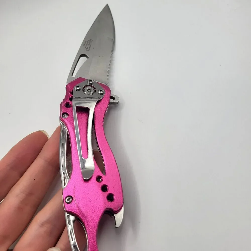 Pink Tac Force Speed Sterimodel Stainless Steel USA Design 5in